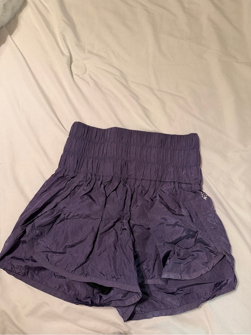 FP Movement by Free People Purple Smocked High-Waist Athletic Shorts